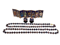 Group of Cloisonne pieces with Necklaces