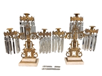 Pair Gothic Ivanhoe Girandole Candelabras 