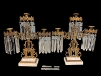 Pair Gothic Ivanhoe Girandole Candelabras 