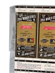 Set of Commemorative 1994 World Series Tickets in Uncut Sheet; Games 1,2,6,7