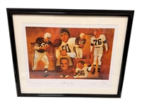 Cleveland Browns Lithograph Signed by Otto Graham, Dante Lavelli, Lou Groza