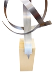 Large Modernist Kinetic Ribbon Sculpture In Style of George Beckman