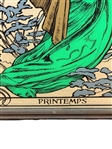 Alphonse Mucha Spring Printemps 1970's Mirrored Art 