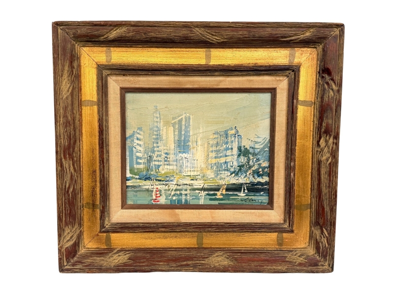 John Checkley (1922-1991) American Oil on Board Water Scene