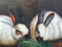Himalayan Rabbits Oil on Canvas: Signed Borofsky