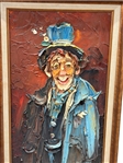 Laszlo Kohanecz Impasto Oil and Acrylic Painting Hobo Clown on Board