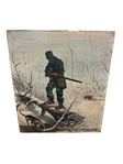 Oil Painting Unknown Artist After a 1920 Hercules Gun Powder Advertising