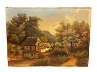 Oil on Canvas Landscape Country Scene
