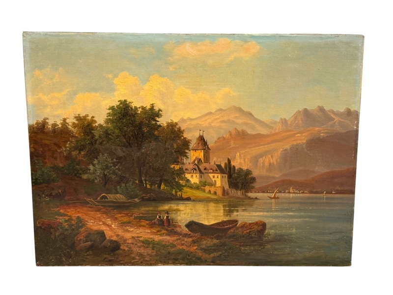Oil on Canvas Dutch Landscape Scene