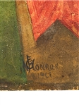 Oil on Board Native American Chief by Monroe