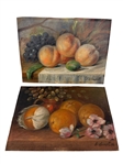 Fr. Wimpff Pair Oil Paintings on Board Fruit Still Life 