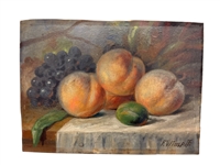 Fr. Wimpff Pair Oil Paintings on Board Fruit Still Life 