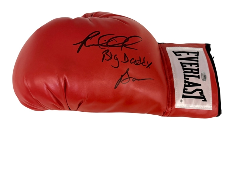 Riddick Bowe Autographed Everlast Red Boxing Glove Schwartz Sports Authority COA