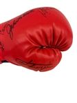 (2) Multi Autographed Red Everlast Boxing Glove by LaMotta, Basilio, Comacho, Frazier, Spinks, Cooney