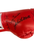 (2) Multi Autographed Red Everlast Boxing Glove by LaMotta, Basilio, Comacho, Frazier, Spinks, Cooney