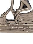 Art Deco Chrome Table Light with Slag Glass Insert