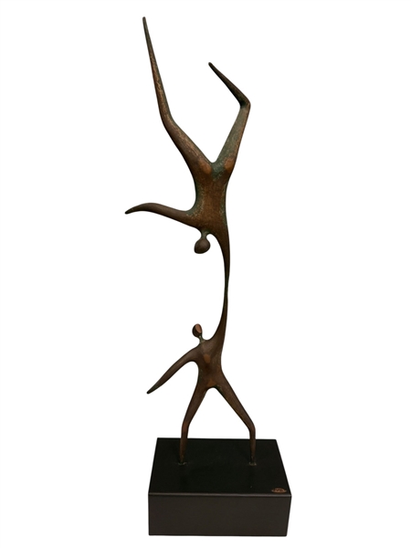 Curtis Jere Bronze Acrobatic Figures Sculpture