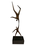Curtis Jere Bronze Acrobatic Figures Sculpture