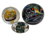 (3) Glass Paperweights; Adam Jablonski, Rollin Karg