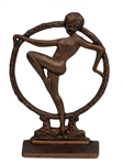Art Deco Bronze Bookend Nude Dancing Woman Seville Studios