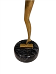MCM Brass Sculpture Dancing Woman on Marble Plinth