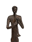 Bronze Brutalist Jazz Musician Sculpture