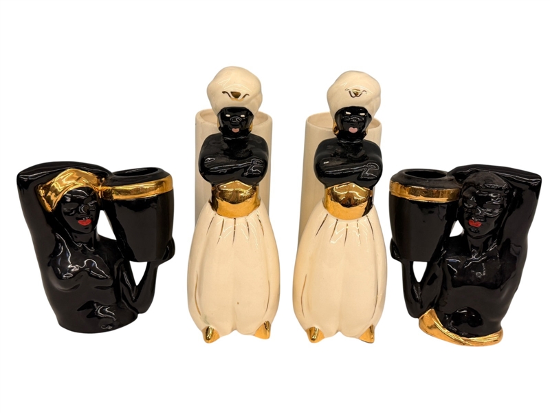(4) Pieces Blackamoor Ceramic Pieces