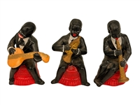 (6) Musician Figurines; Akan Ashanti, Bisque