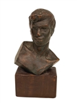 Randolph Johnston Male Bronze Bust on Wood Plinth
