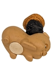 Black Americana Plastic Baby Riding a Pig