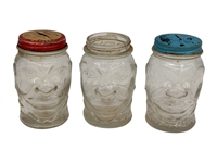 (3) Nashs Prepared Mustard "Lucky Joe" Glass Banks