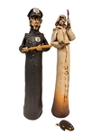 Pair People Pot Figurines by James Robert Black; Policeman and Painter