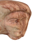 Pink Alabaster Double Face Carved Sculpture