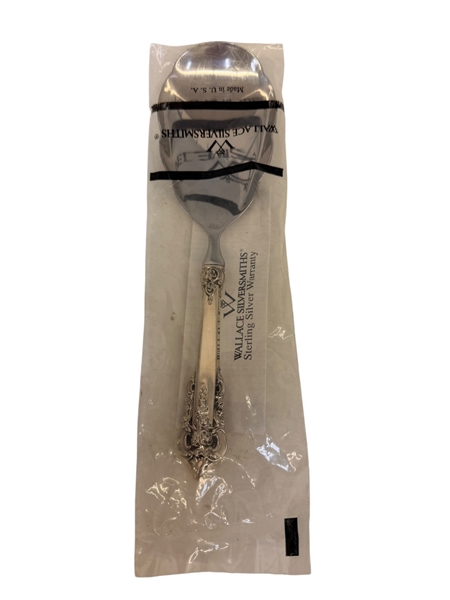Wallace Sterling Silver Handle Large Serving Spoon in Original Bag