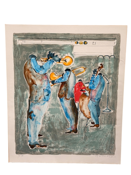 Leo Meiersdorff  "Jazz Musicians" Lithograph 
