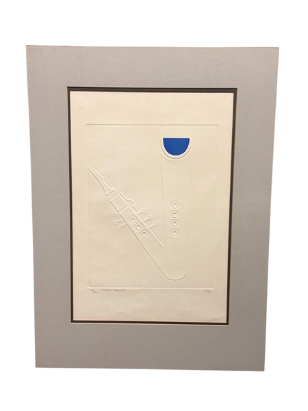 Cecilia "Cecy" Davilla Embossed Intaglio Print "Broken Clarinet"