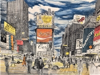 Sandra Finkenberg Times Square New York City Signed Lithograph