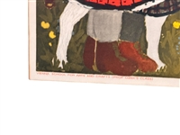 Helene Klaunzer 4 Girls and Dog in Field With Flowers 1914 Lithograph