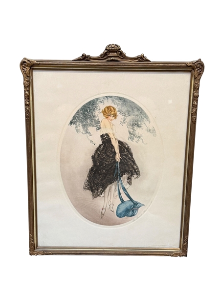 Louis Icart "Le Bonnet Bleu" Print Original Frame