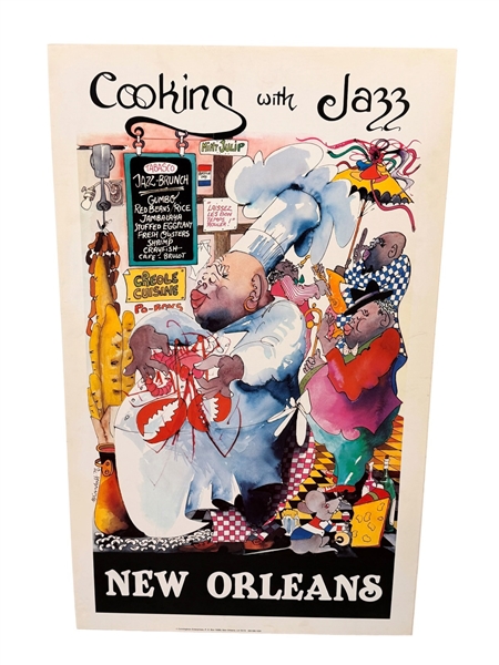 "Cooking With Jazz" New Orleans Poster Illustrated by Leo Meiersdorff