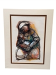 Godfrey Ndaba (South Africa) Pastel Mother and Child