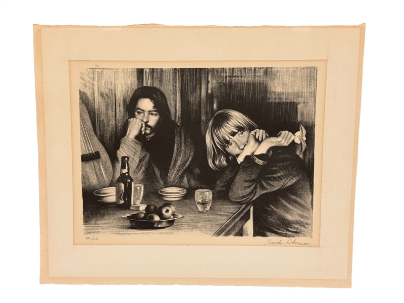 Sandu Lieberman LE Lithograph "In the Cafe"