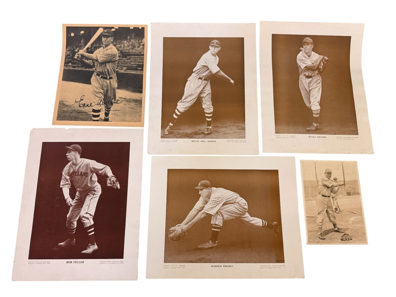 R310 1934 Earl Averill, (4) Pages Baseball Mag. Co., B & W Baseball Photo