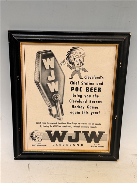 (3) Paper Advertisements; Cleveland Yellow Cab, WJW, Joe Louis Punch