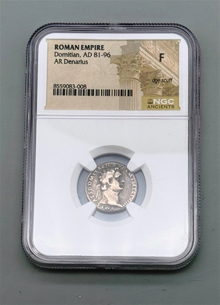 NGC F Roman Empire Domitian AD 81-96 AR Denarius
