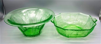 Group Anchor Hocking Uranium Glass Serving Dishes & Others