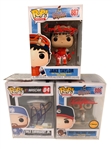 (3) Autographed Funko Pops; Major League Charlie Sheen, Tom Berenger, Nascar Dale Earnhardt Jr.