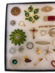 Group of Costume Jewelry Earrings, Brooches and More