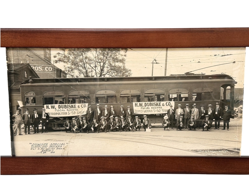 Black and White Long Photograph Cleveland Indians Visit To Metropolitan Store Akron, Ohio 1914
