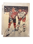 (6) Autographed Sports Photos; Staubach, Feller, Griese, Hockey